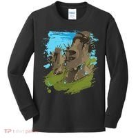 Polynesian, Moai Statue Easter Island By Zany Brainy Kids Long Sleeve Shirt thumb 0