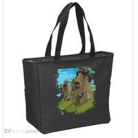 Polynesian, Moai Statue Easter Island By Zany Brainy Tote Bag thumb 2