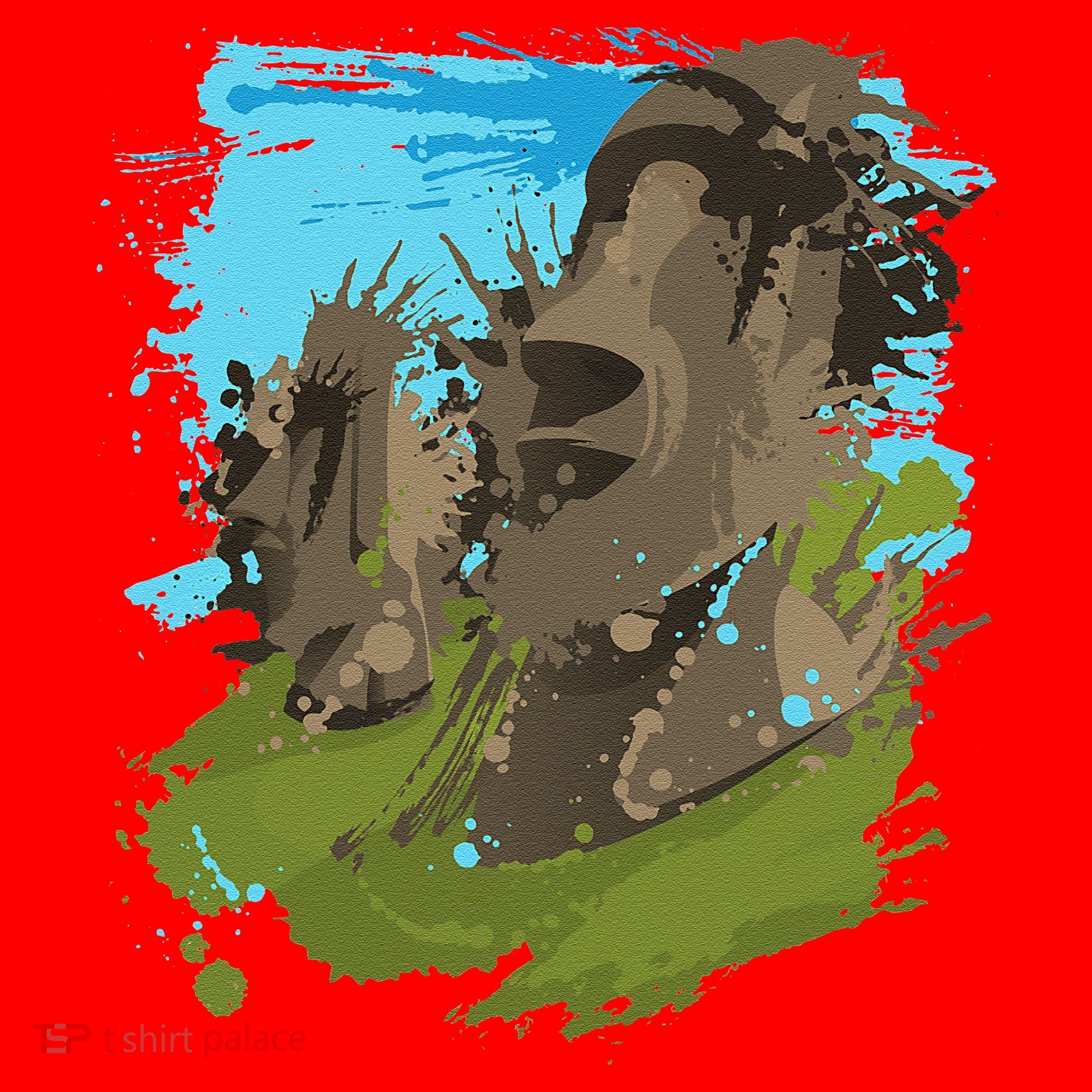 Polynesian, Moai Statue Easter Island By Zany Brainy Santa Hat