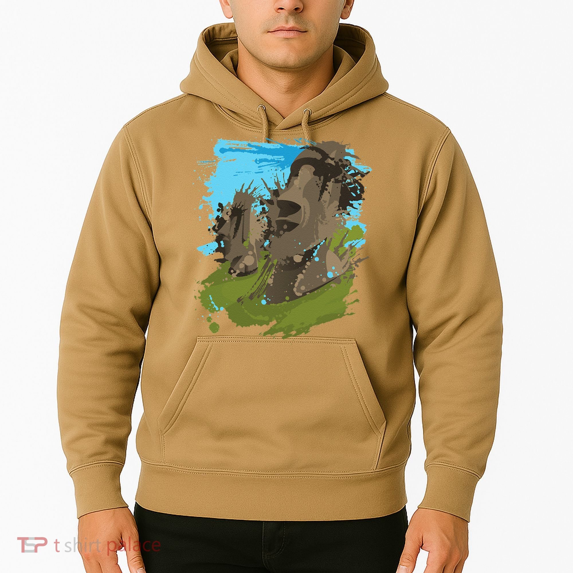 Polynesian, Moai Statue Easter Island By Zany Brainy Hoodie