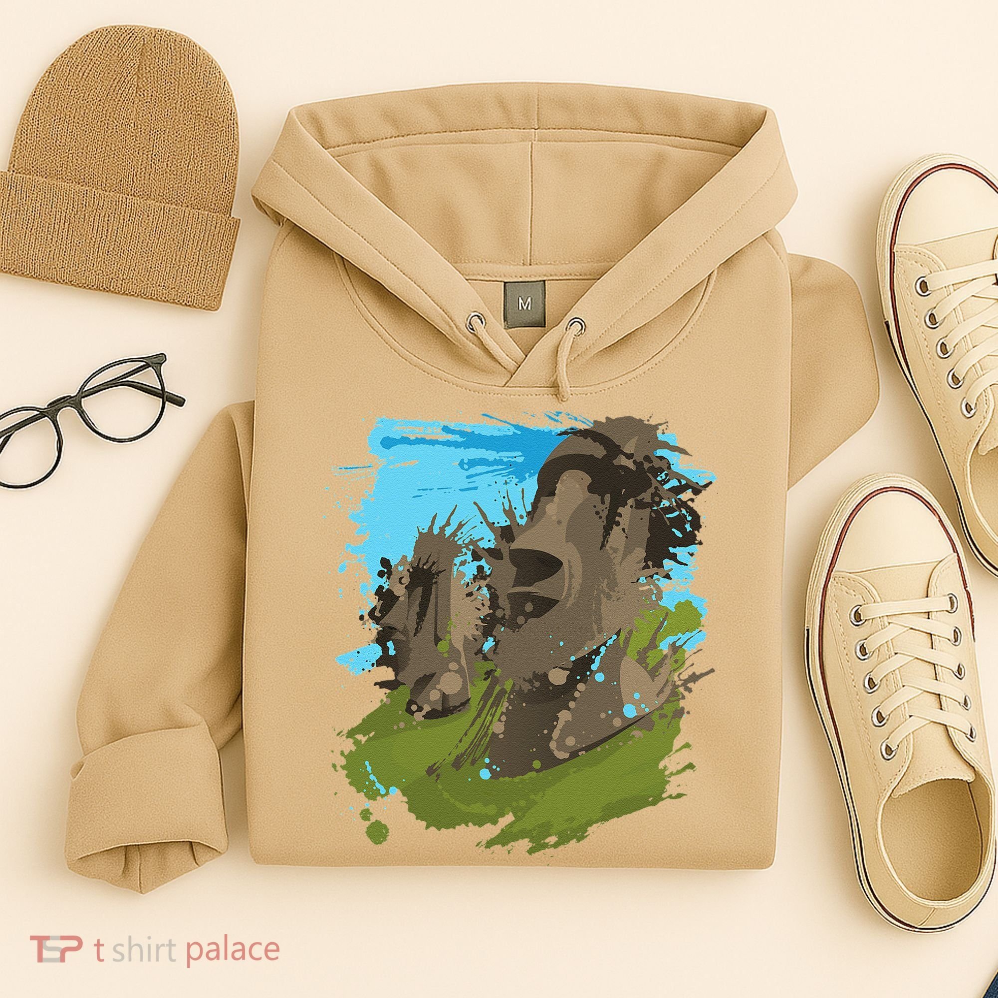 Polynesian, Moai Statue Easter Island By Zany Brainy Hoodie