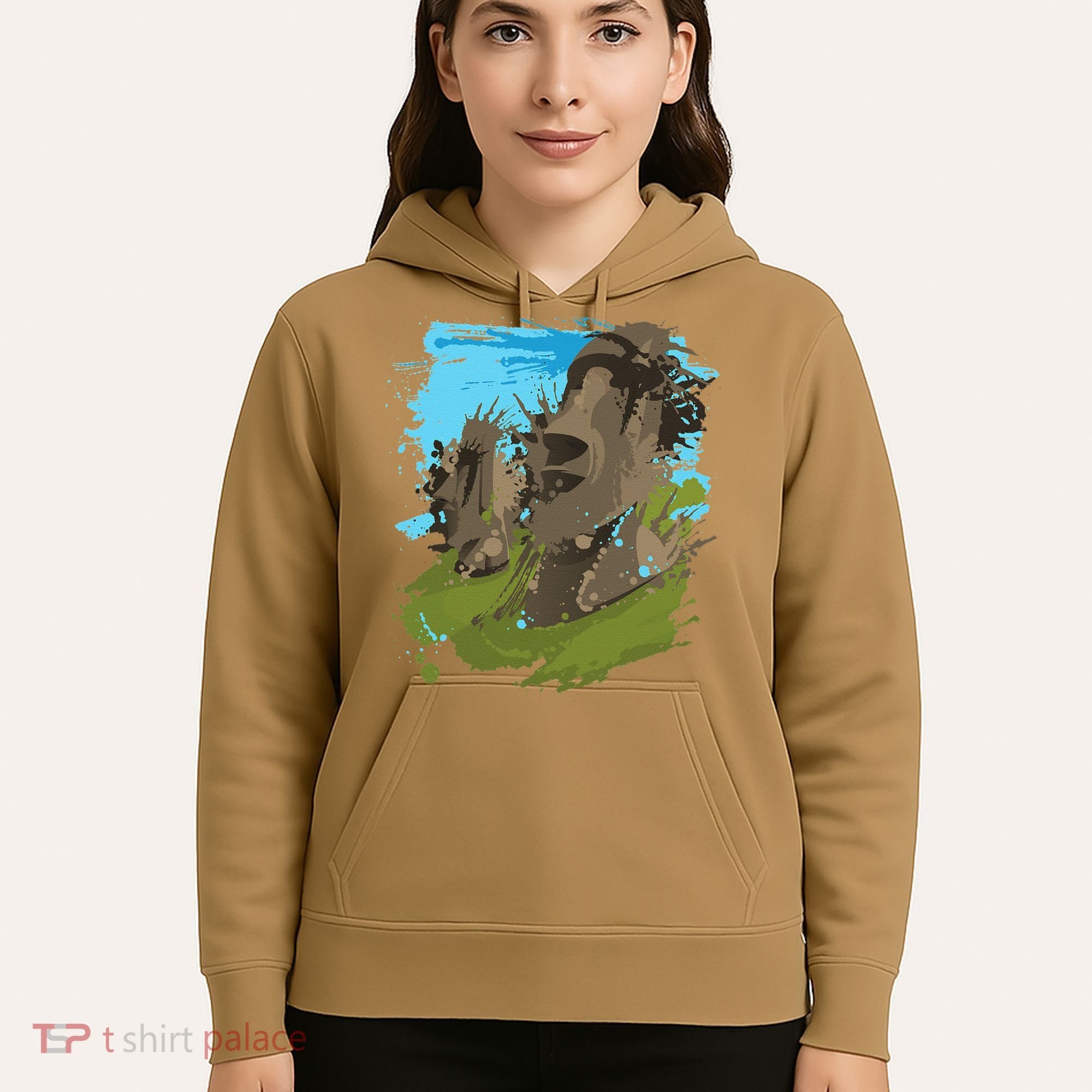 Polynesian, Moai Statue Easter Island By Zany Brainy Hoodie