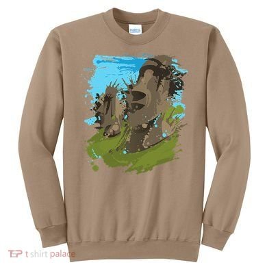 Polynesian, Moai Statue Easter Island By Zany Brainy Sweatshirt