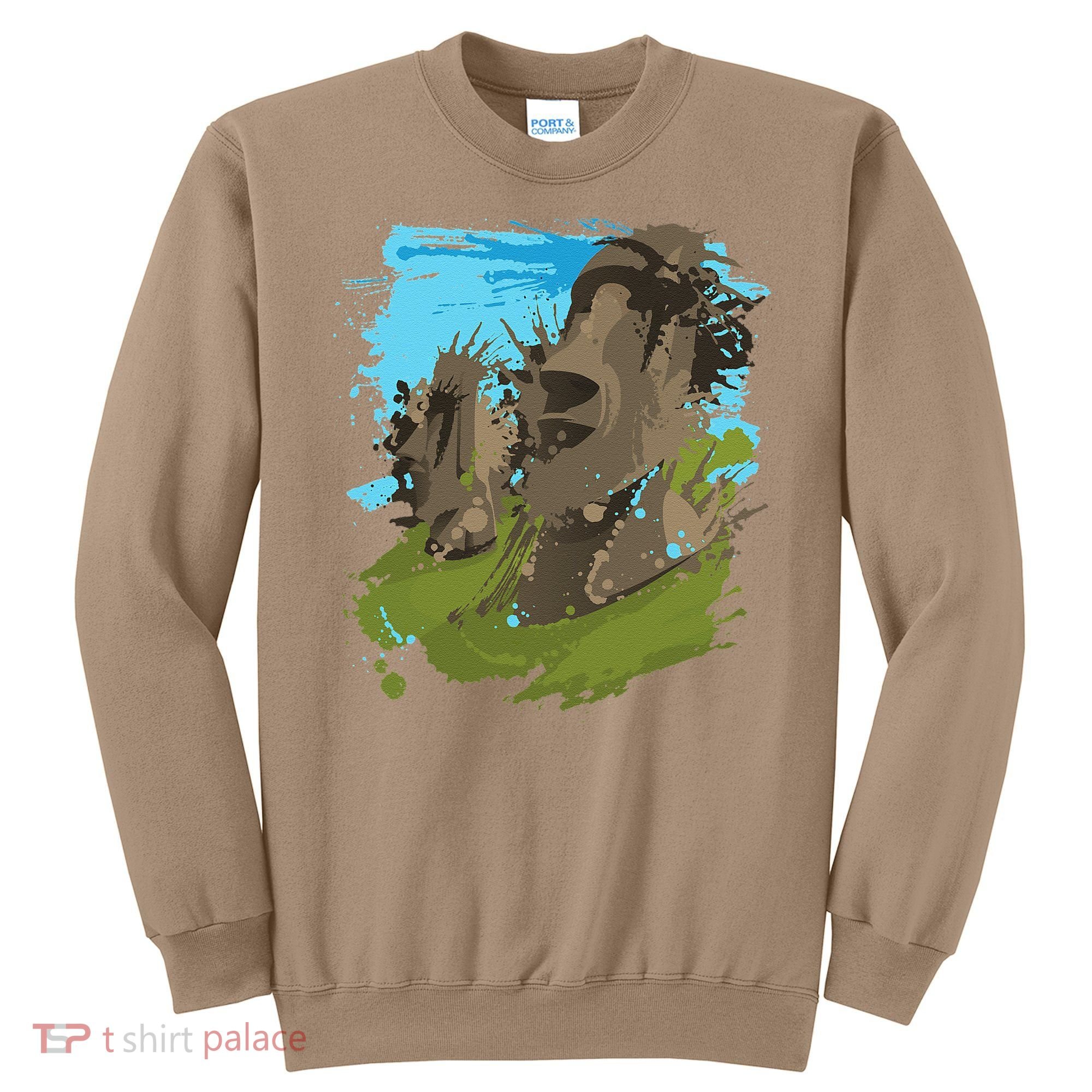 Polynesian, Moai Statue Easter Island By Zany Brainy Sweatshirt