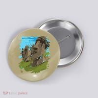 Polynesian, Moai Statue Easter Island By Zany Brainy Button thumb 0
