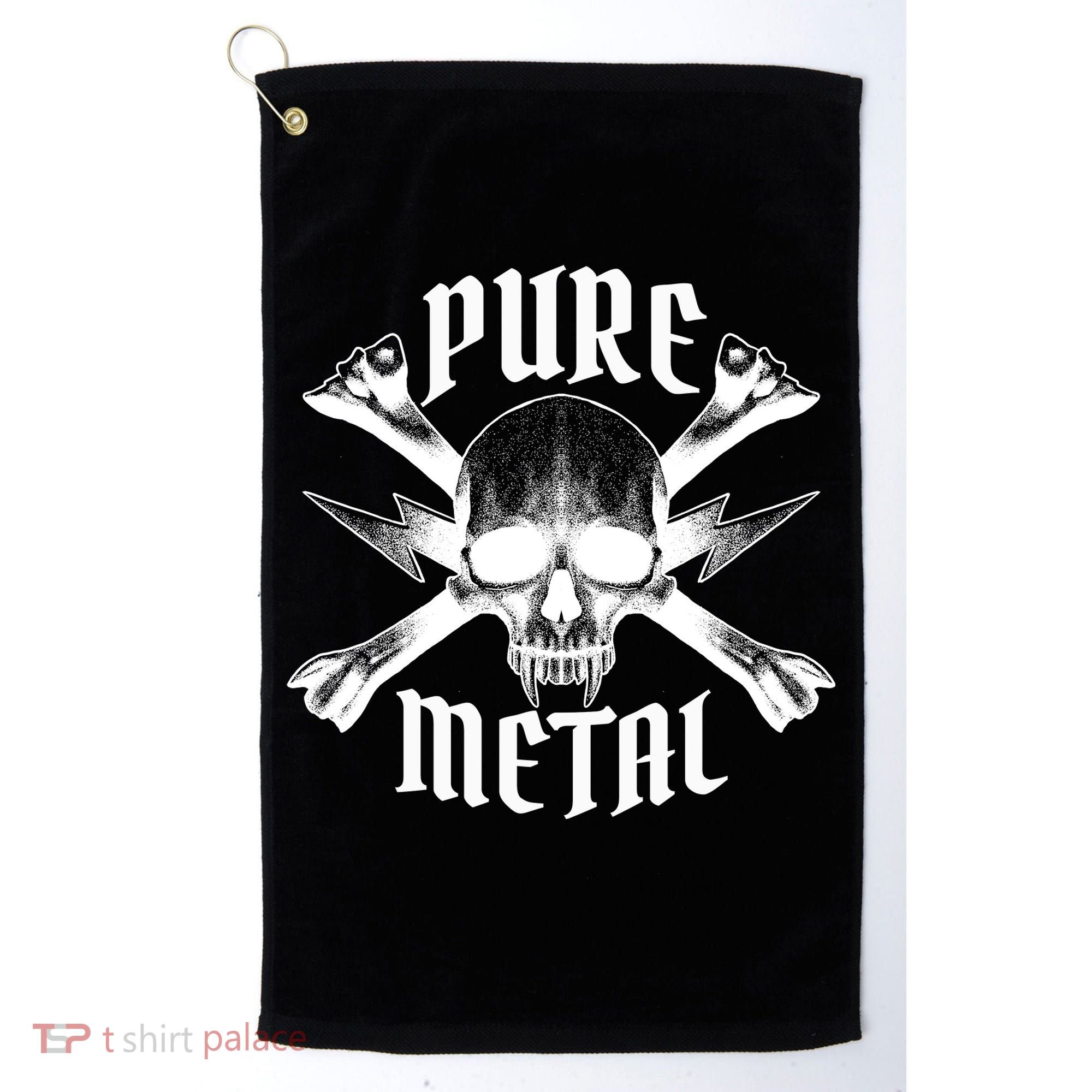 Pure Metal Skull Bone Golf Towel