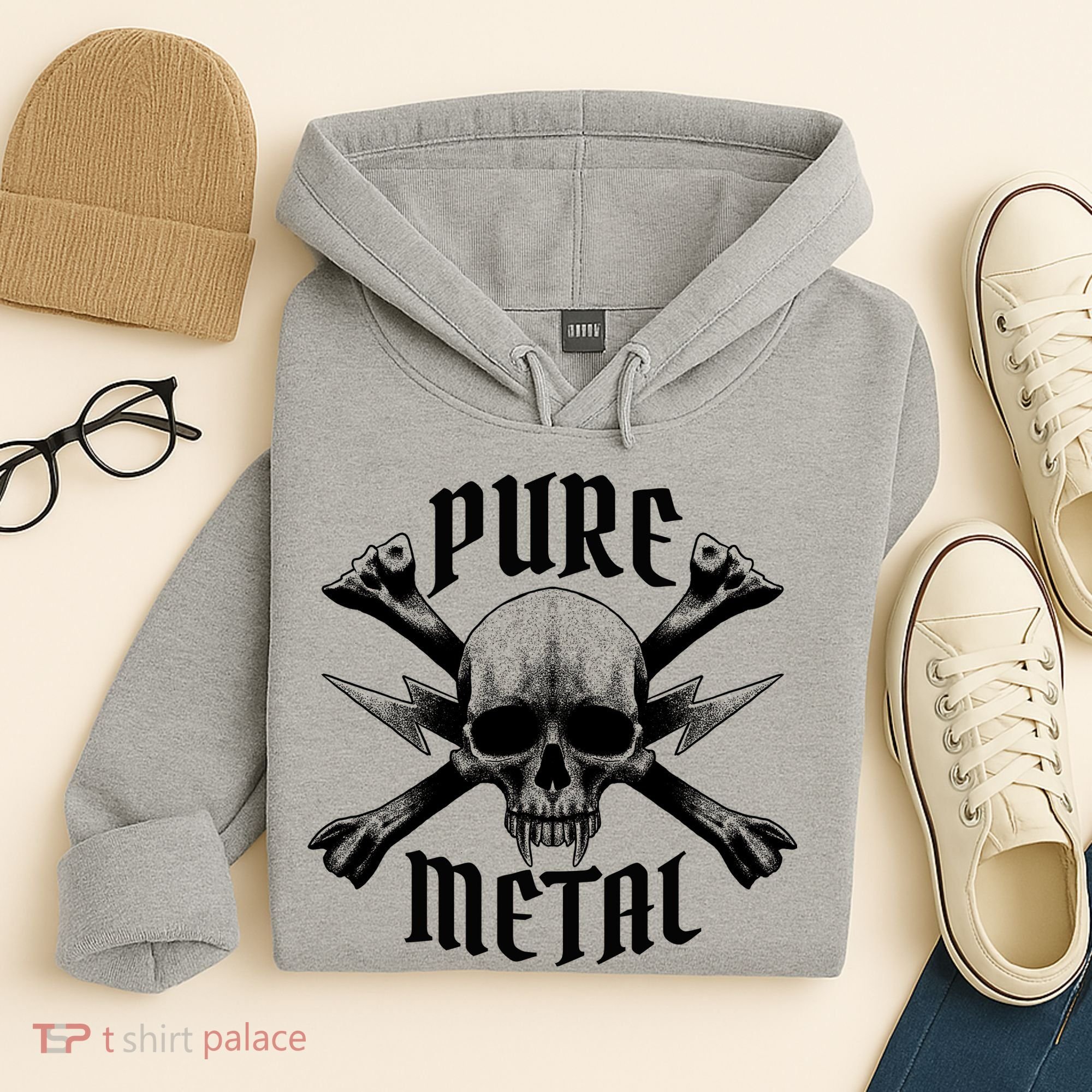 Pure Metal Skull Bone Hoodie