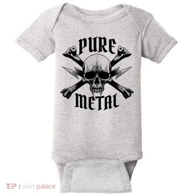Pure Metal Skull Bone Baby Bodysuit
