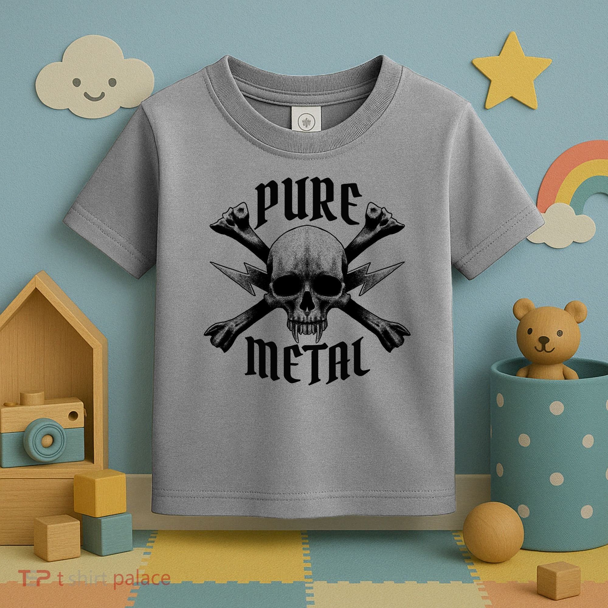 Pure Metal Skull Bone Toddler T-Shirt