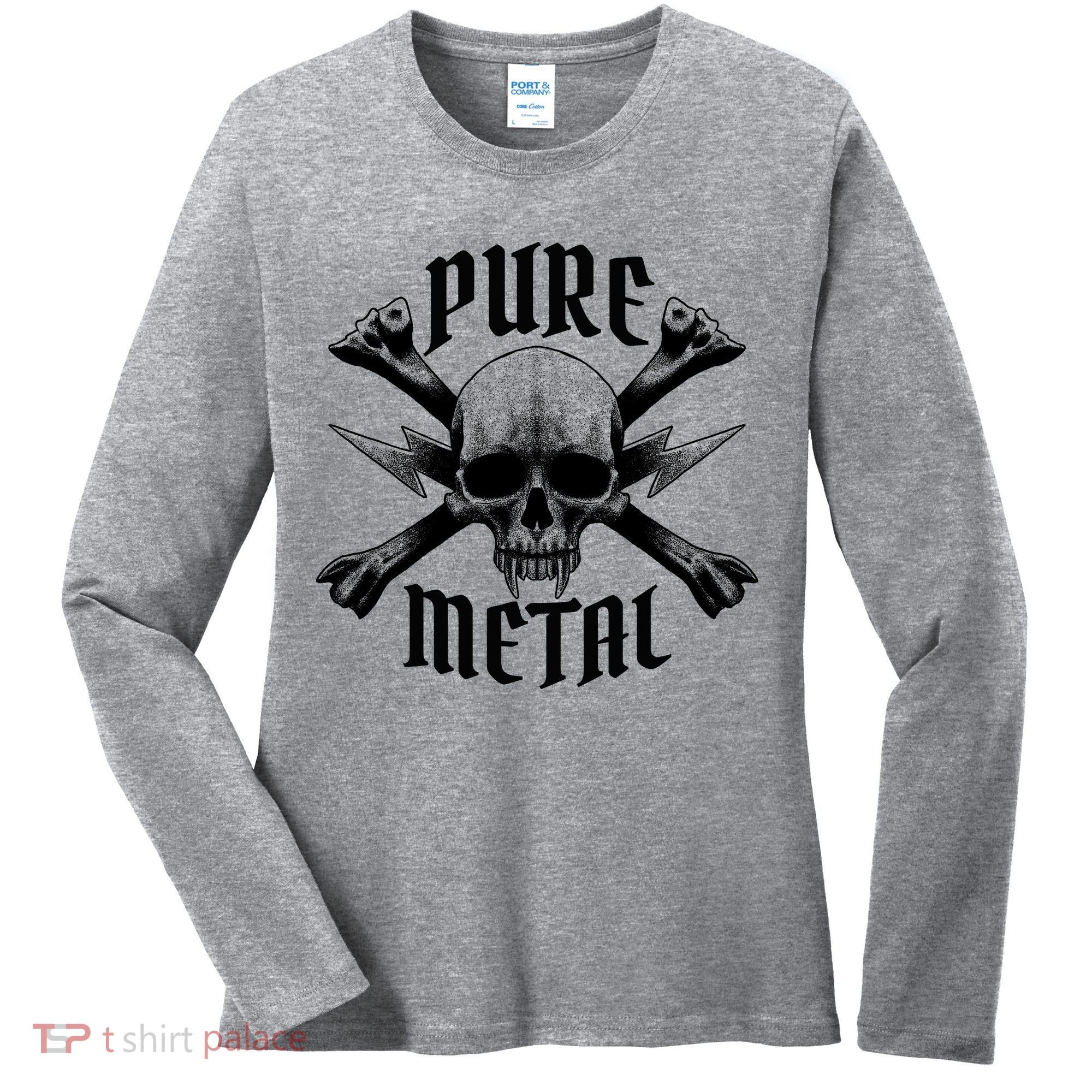 Pure Metal Skull Bone Women's Long Sleeve Shirt