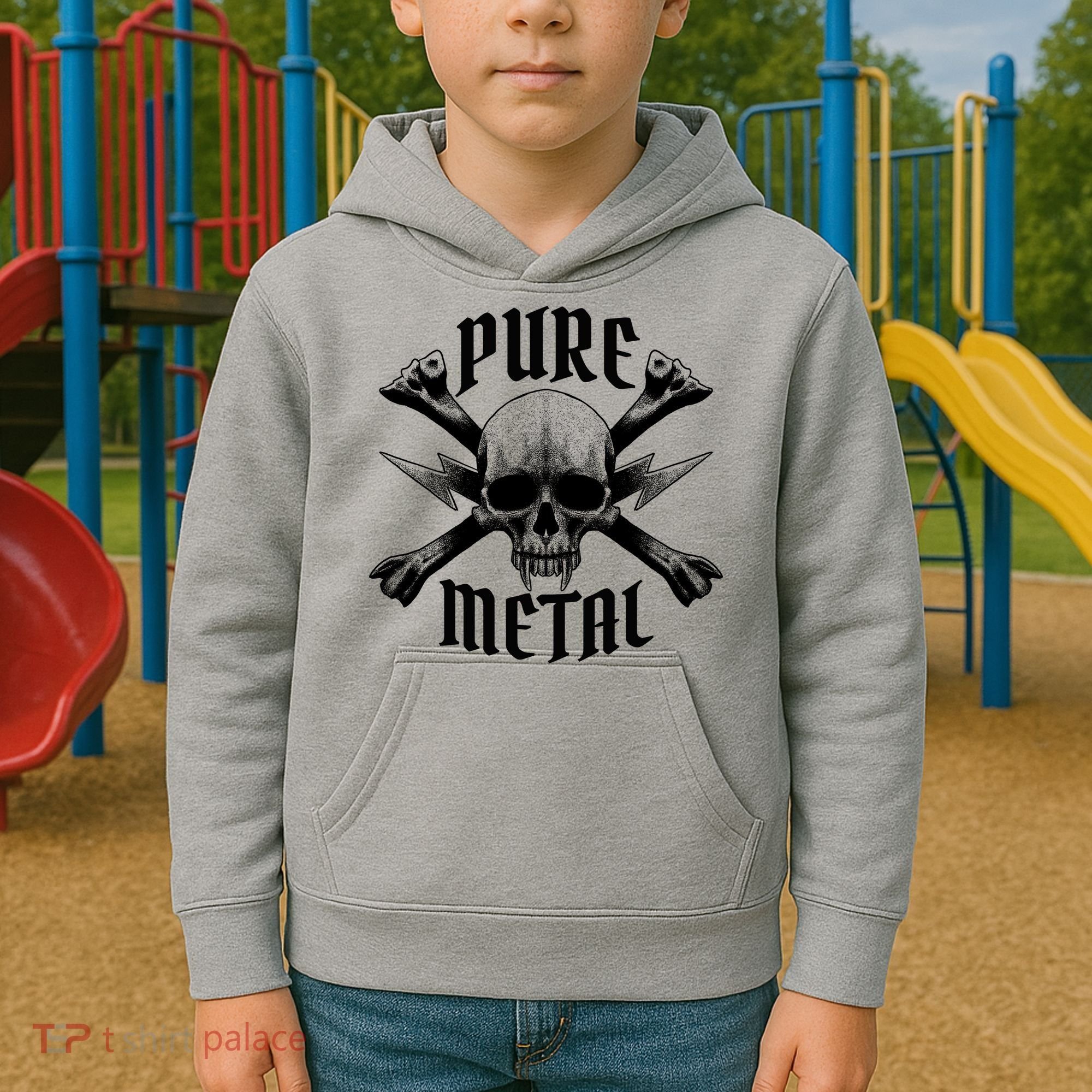 Pure Metal Skull Bone Kids Hoodie
