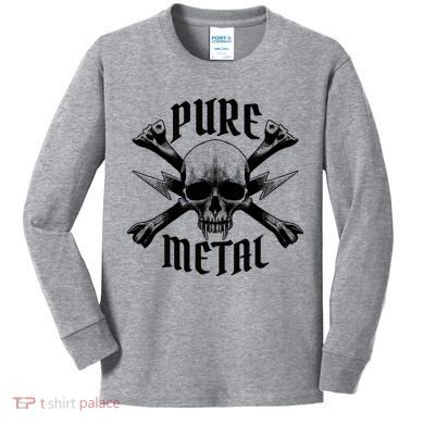Pure Metal Skull Bone Kids Long Sleeve Shirt