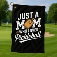Pickleball Mom Sports Lover Paddle Mother Mama Golf Towel thumb 1