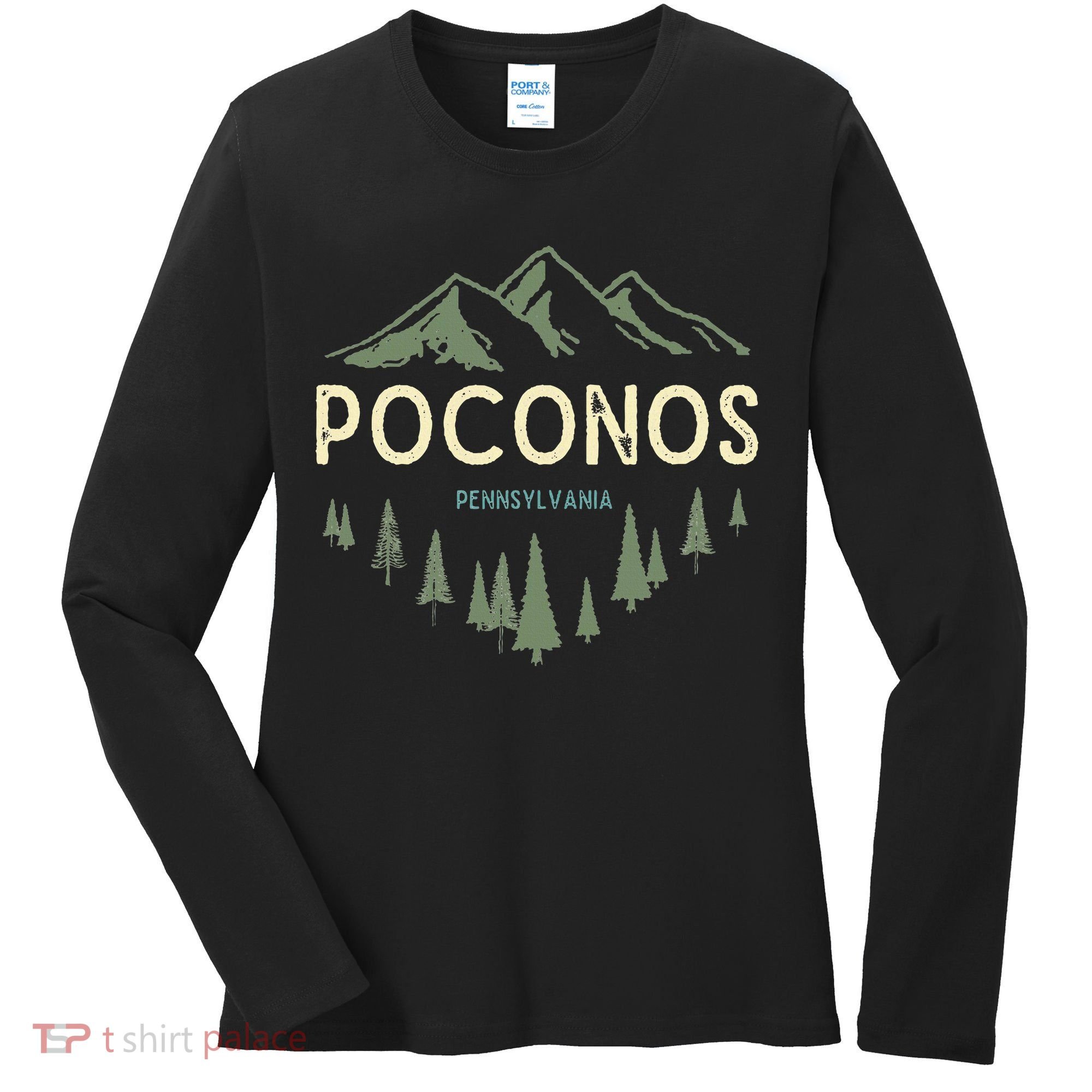 Pocono Mountains Souvenir Poconos Pennsylvania Women's Long Sleeve Shirt