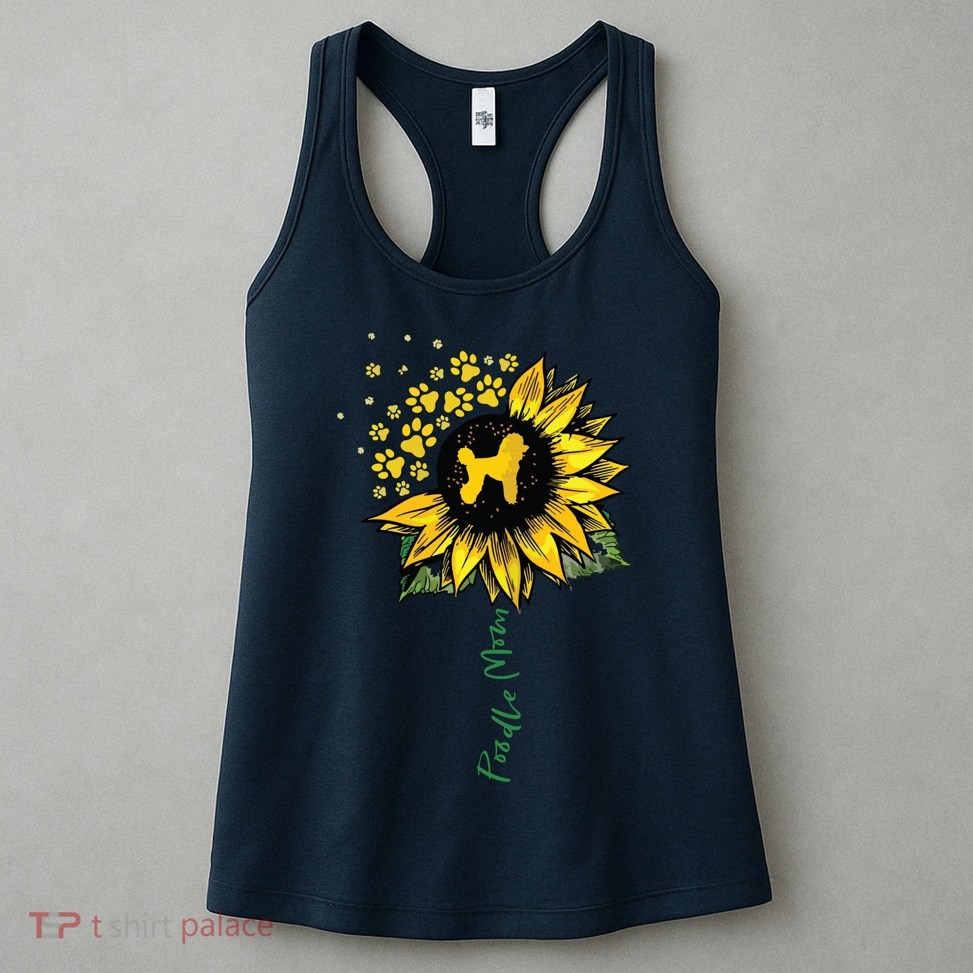Poodle Mom Sunflower Poodle Lover Gifts Dog Mom Mama Women's Tank Top