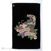Possum Mentally Sick Physically Thick Golf Towel thumb 0