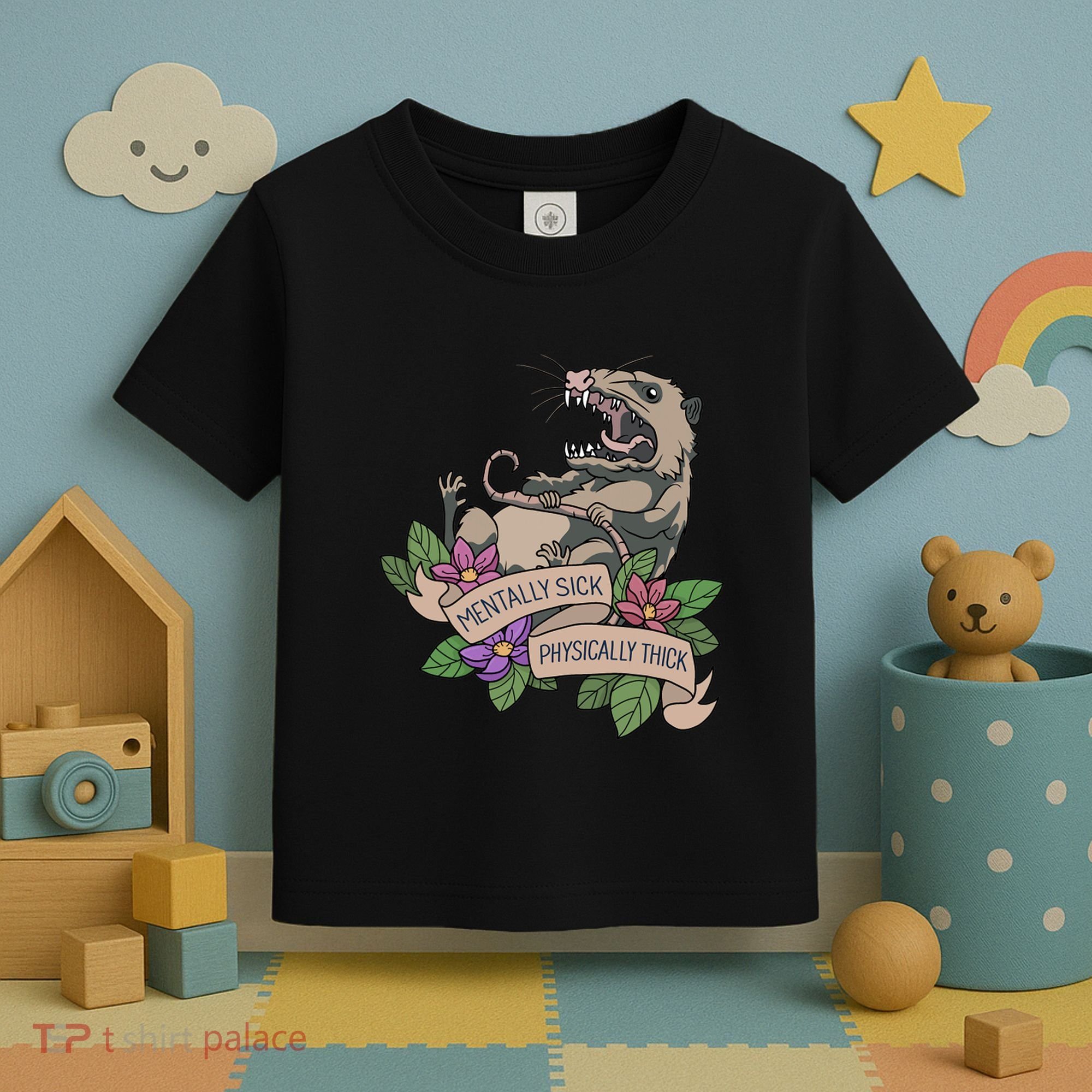 Possum Mentally Sick Physically Thick Toddler T-Shirt