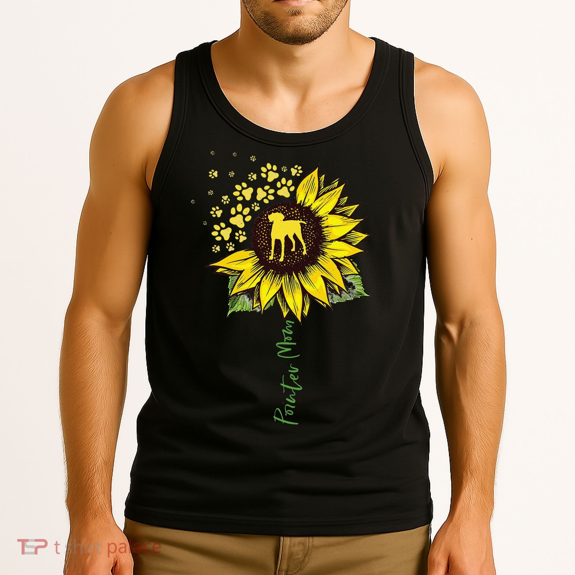 Pointer Mom Sunflower German Shorthaired Pointer Gifts Dog Tank Top