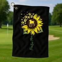 Pointer Mom Sunflower German Shorthaired Pointer Gifts Dog Golf Towel thumb 1