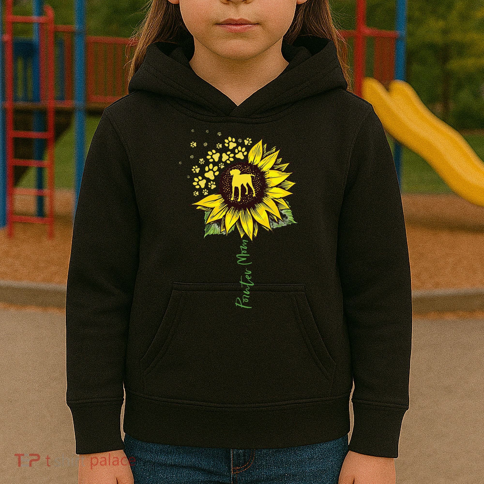 Pointer Mom Sunflower German Shorthaired Pointer Gifts Dog Kids Hoodie