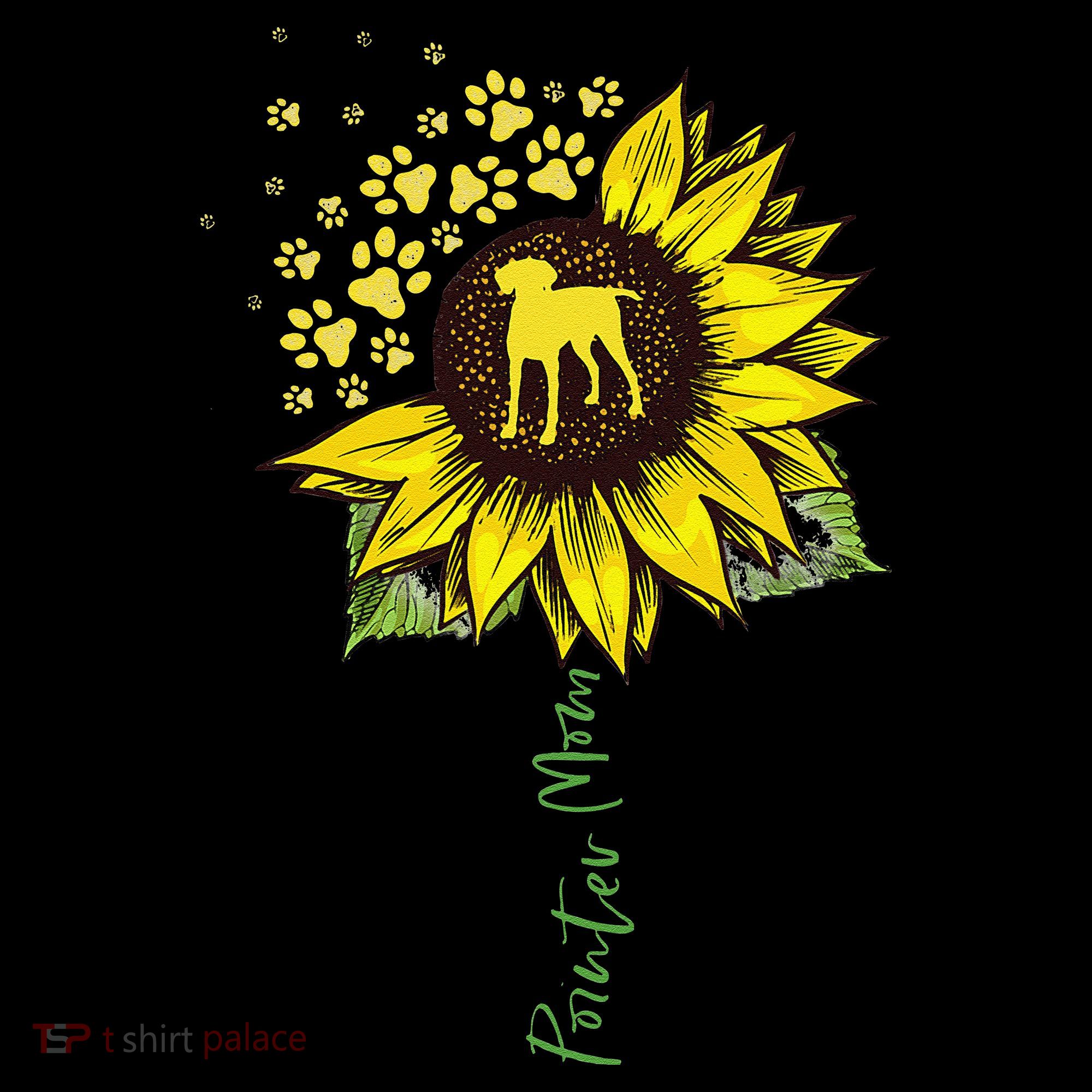 Pointer Mom Sunflower German Shorthaired Pointer Gifts Dog Kids Long Sleeve Shirt