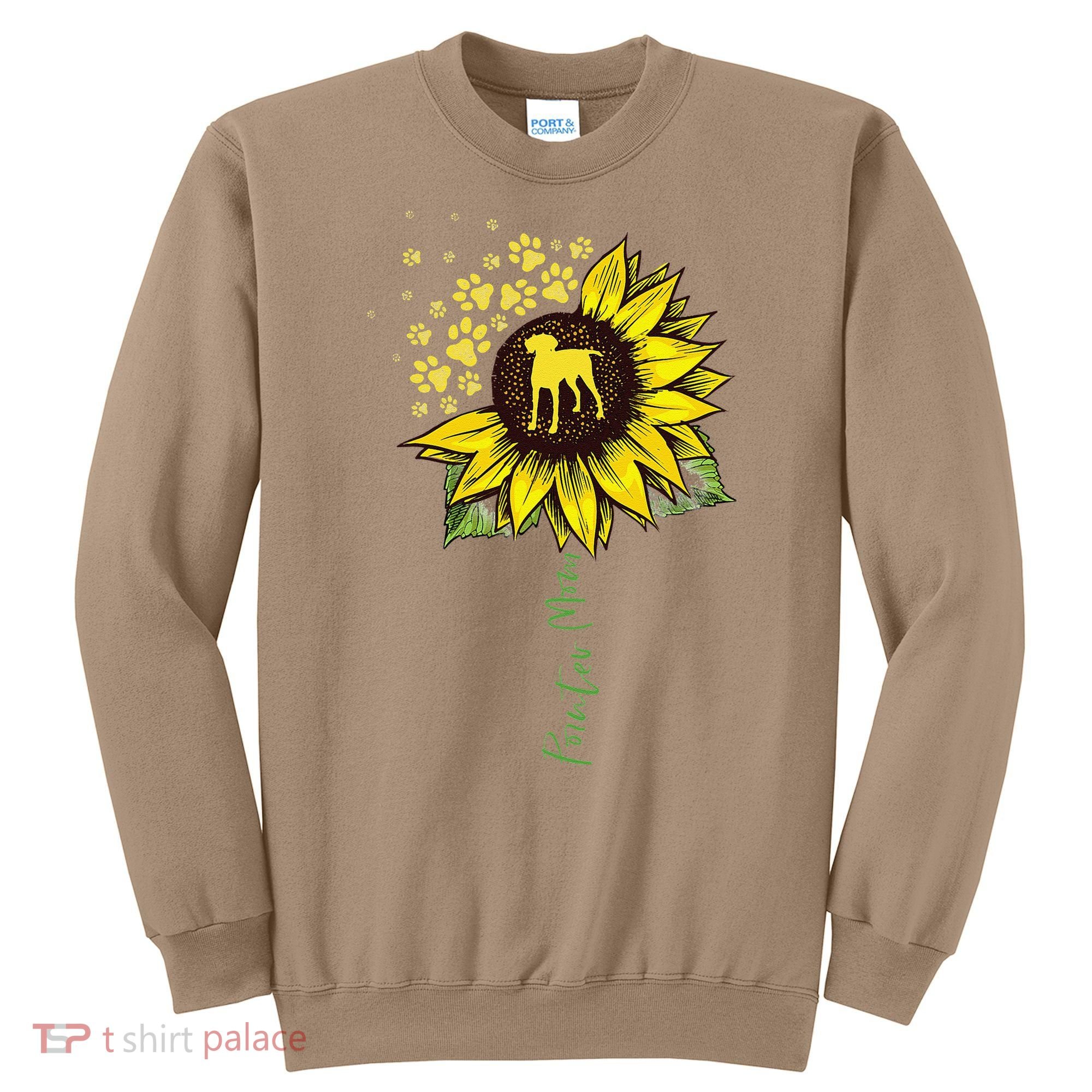 Pointer Mom Sunflower German Shorthaired Pointer Gifts Dog Sweatshirt