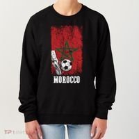 Patriotic Moroccan Soccer Player Morocco Flag Soccer Ball Gift Women's Sweatshirt thumb 0