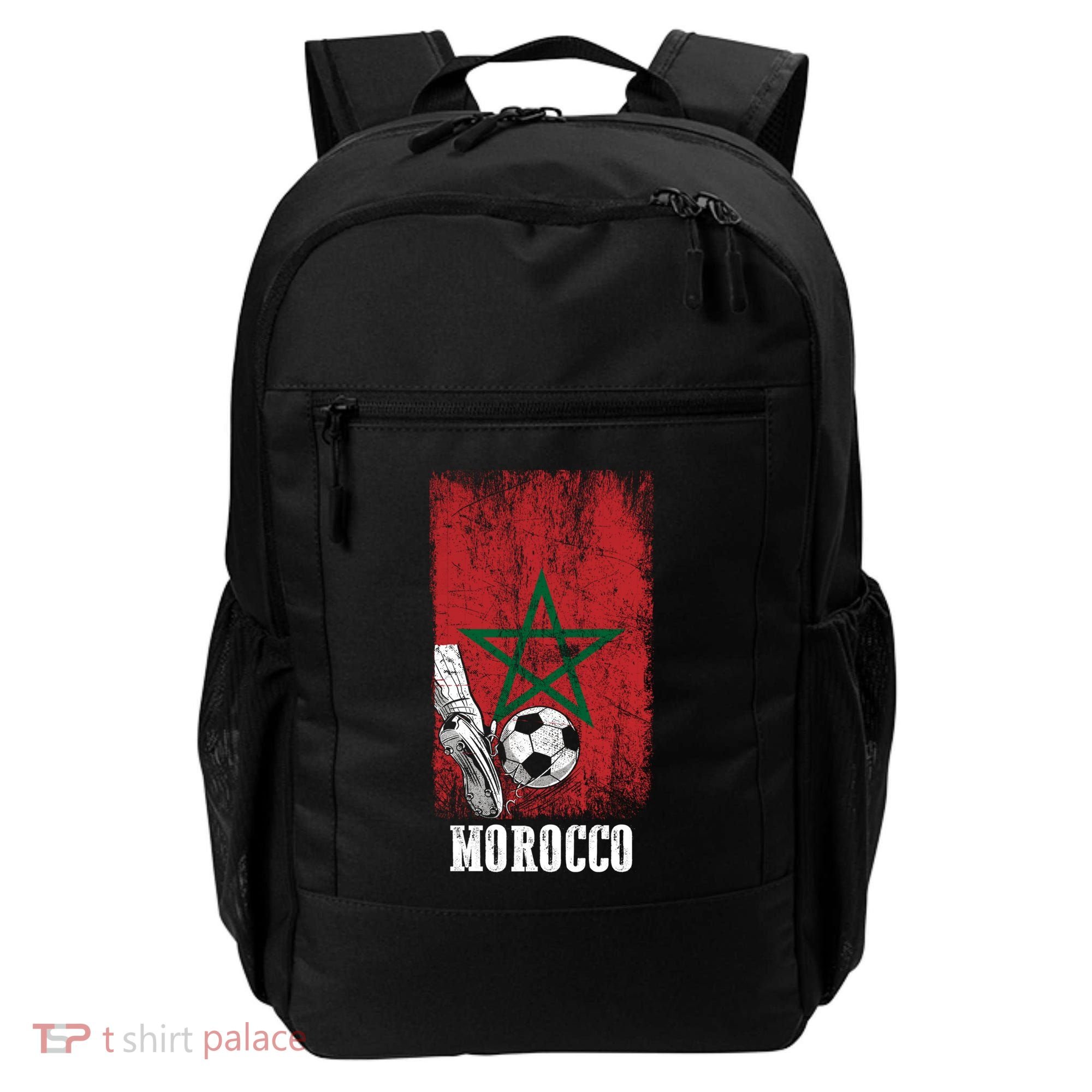 Patriotic Moroccan Soccer Player Morocco Flag Soccer Ball Gift Backpack