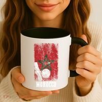 Patriotic Moroccan Soccer Player Morocco Flag Soccer Ball Gift Coffee Mug thumb 3