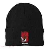 Patriotic Moroccan Soccer Player Morocco Flag Soccer Ball Gift Beanie thumb 0