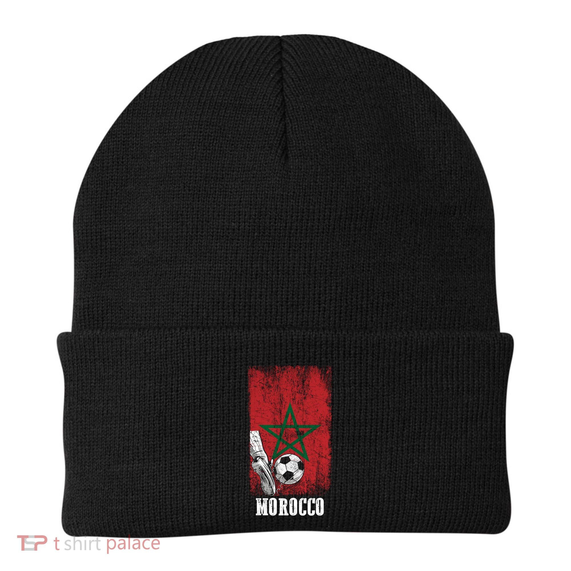 Patriotic Moroccan Soccer Player Morocco Flag Soccer Ball Gift Beanie