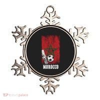Patriotic Moroccan Soccer Player Morocco Flag Soccer Ball Gift Ornament thumb 0