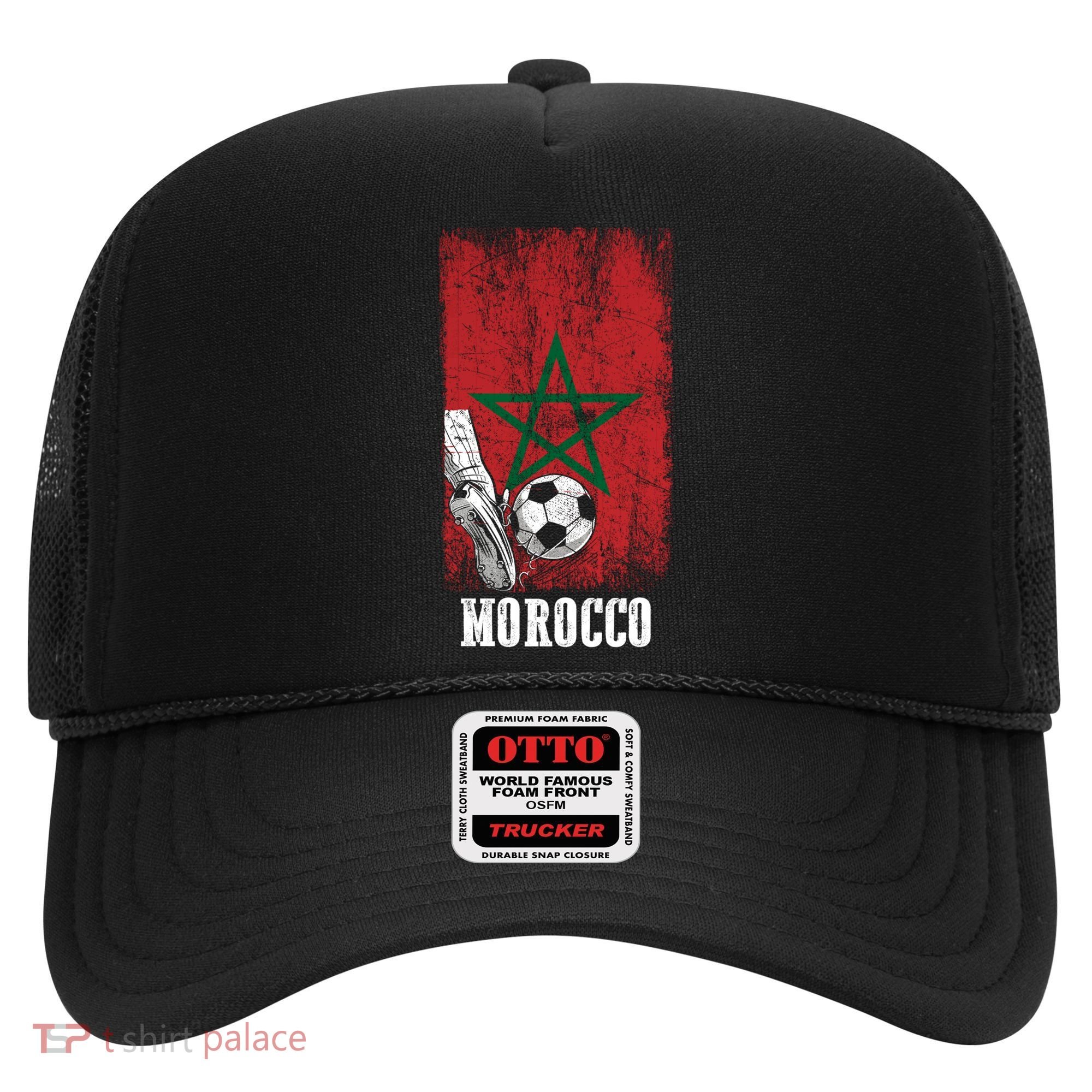 Patriotic Moroccan Soccer Player Morocco Flag Soccer Ball Gift Hat