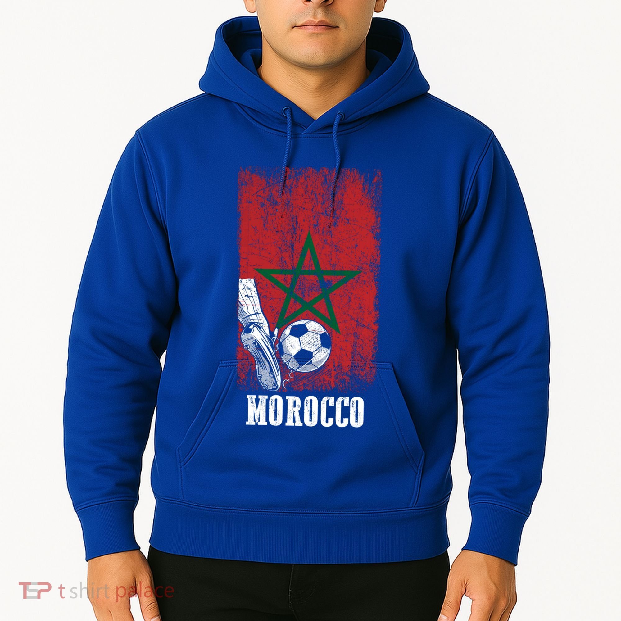 Patriotic Moroccan Soccer Player Morocco Flag Soccer Ball Gift Hoodie