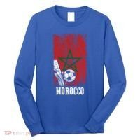 Patriotic Moroccan Soccer Player Morocco Flag Soccer Ball Gift Long Sleeve Shirt thumb 0