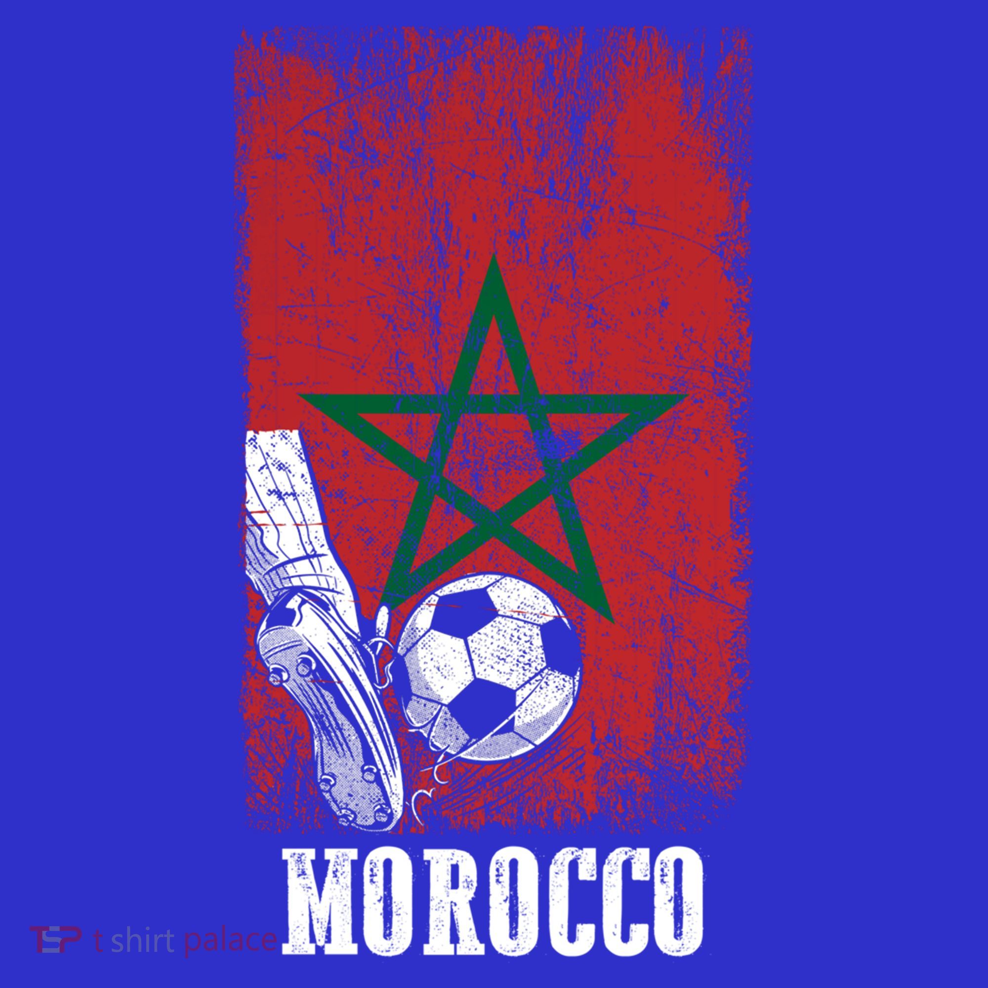 Patriotic Moroccan Soccer Player Morocco Flag Soccer Ball Gift Long Sleeve Shirt