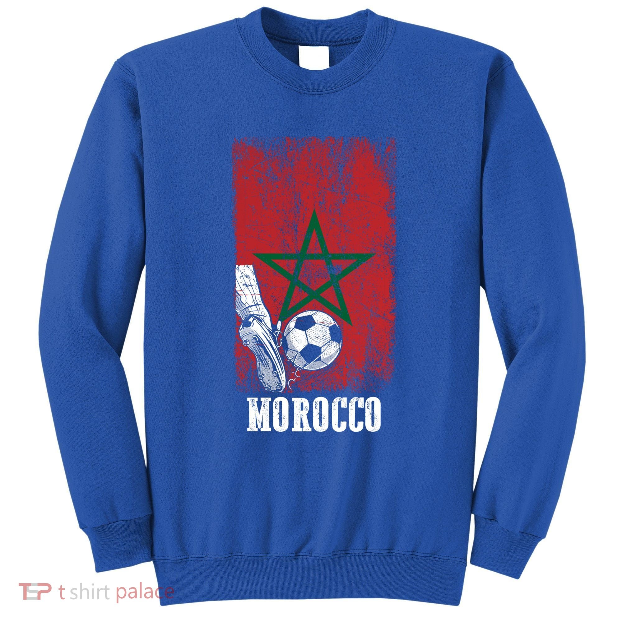 Patriotic Moroccan Soccer Player Morocco Flag Soccer Ball Gift Sweatshirt