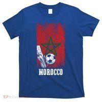 Patriotic Moroccan Soccer Player Morocco Flag Soccer Ball Gift T-Shirt thumb 0