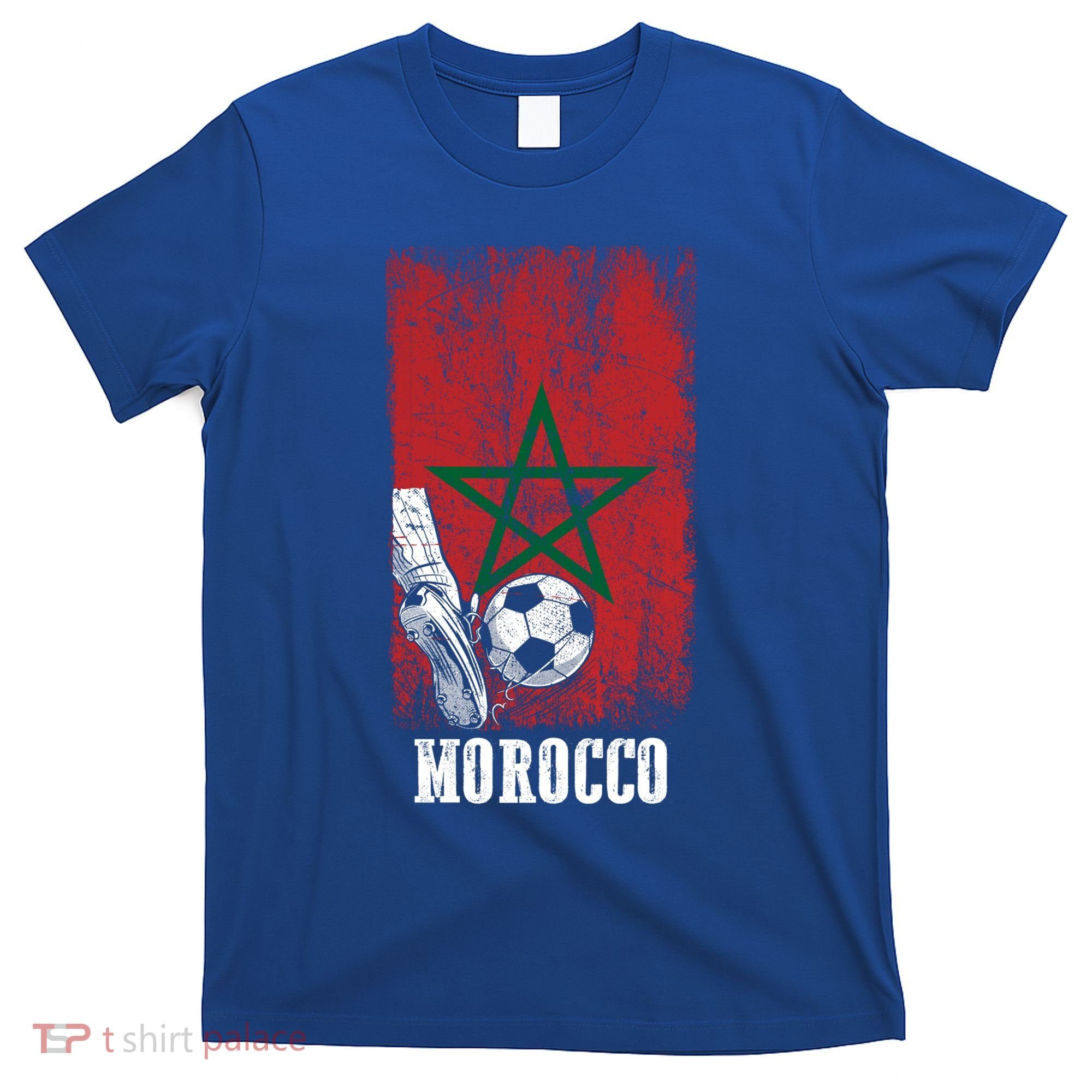 Patriotic Moroccan Soccer Player Morocco Flag Soccer Ball Gift T-Shirt