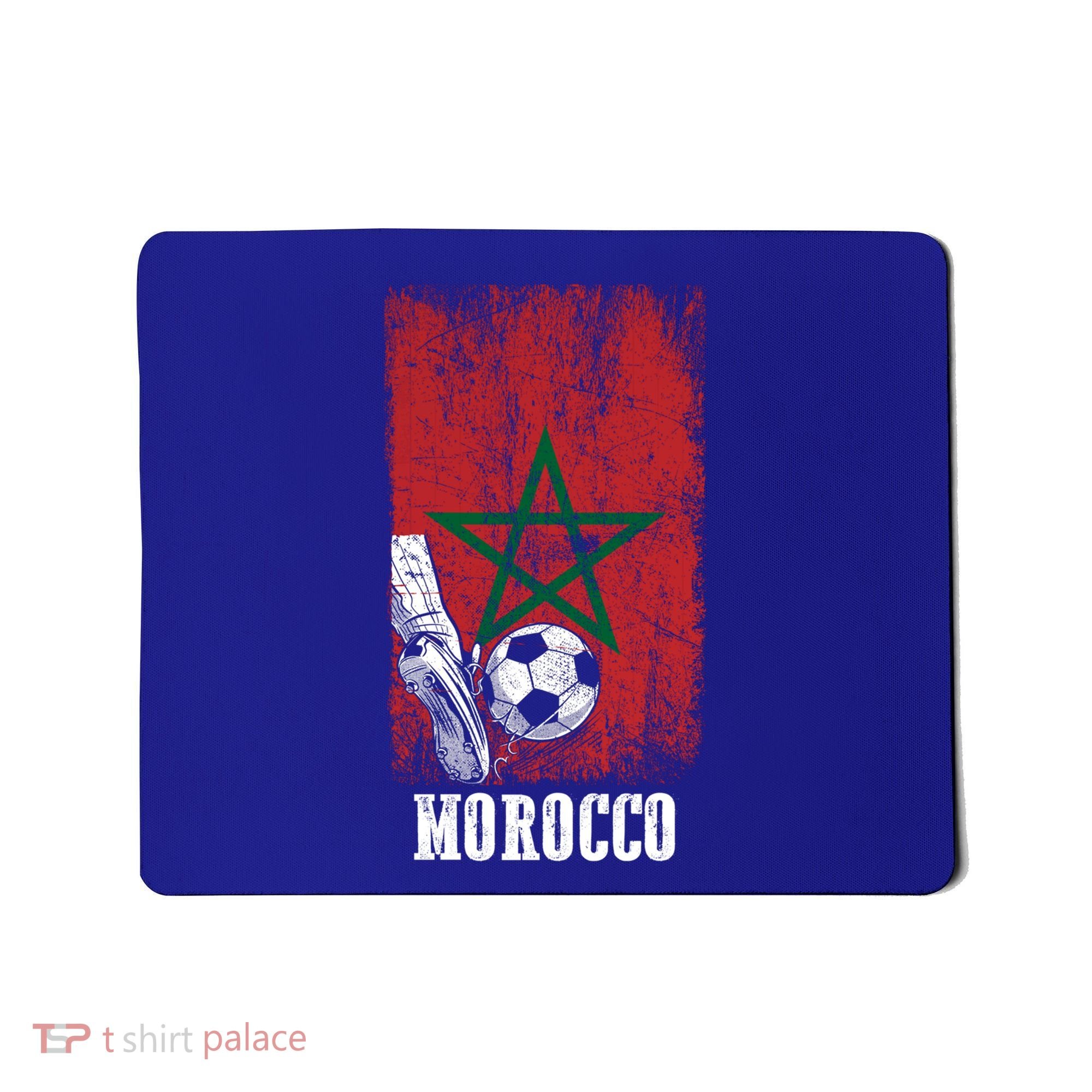 Patriotic Moroccan Soccer Player Morocco Flag Soccer Ball Gift Mousepad