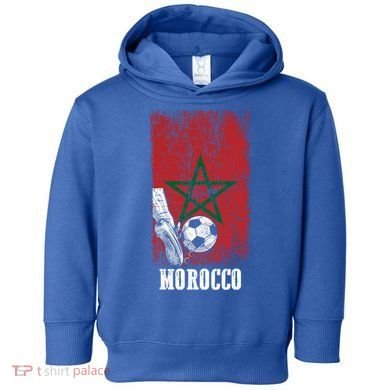 Patriotic Moroccan Soccer Player Morocco Flag Soccer Ball Gift Toddler Hoodie