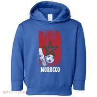 Patriotic Moroccan Soccer Player Morocco Flag Soccer Ball Gift Toddler Hoodie thumb 0