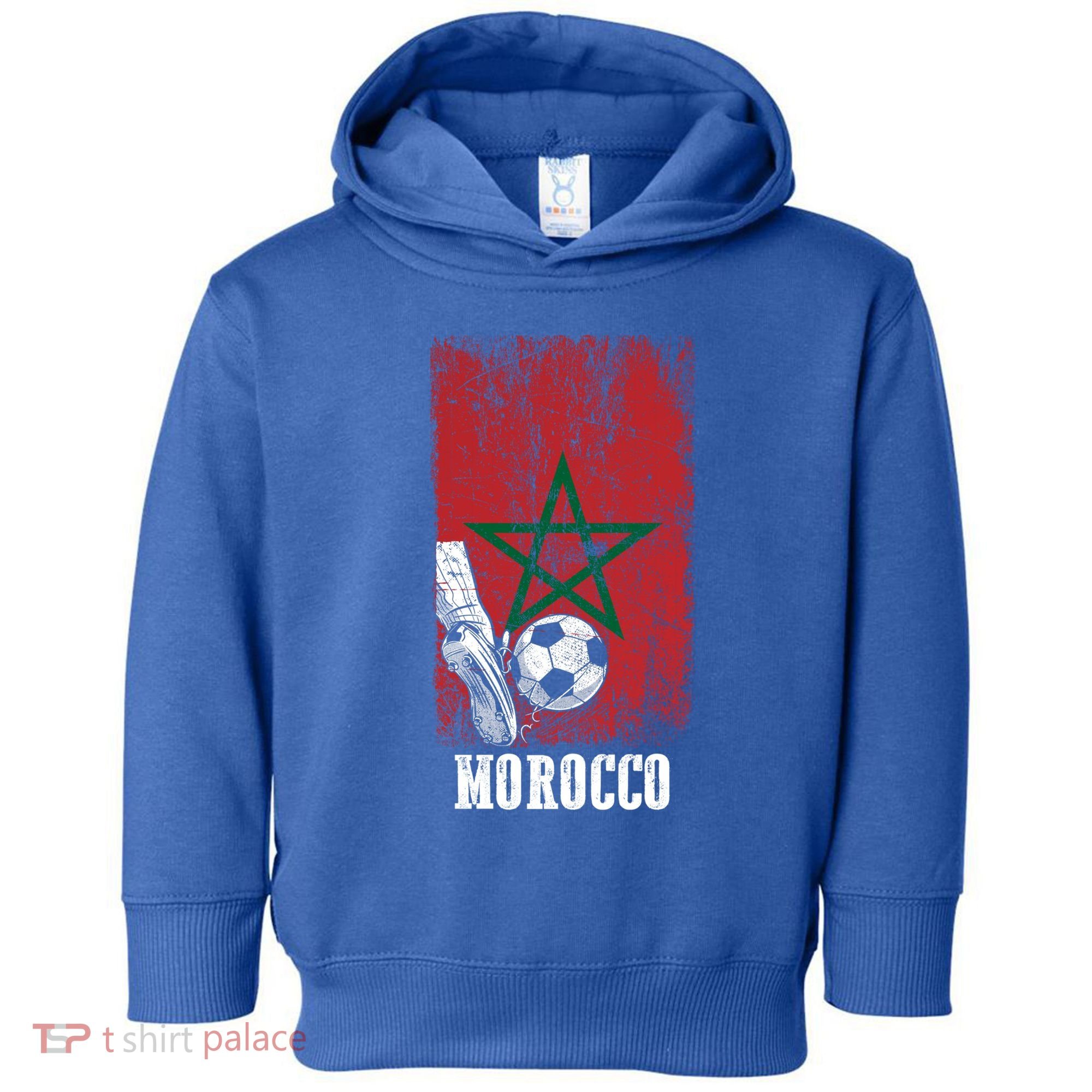 Patriotic Moroccan Soccer Player Morocco Flag Soccer Ball Gift Toddler Hoodie