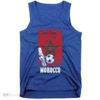 Patriotic Moroccan Soccer Player Morocco Flag Soccer Ball Gift Tank Top thumb 0