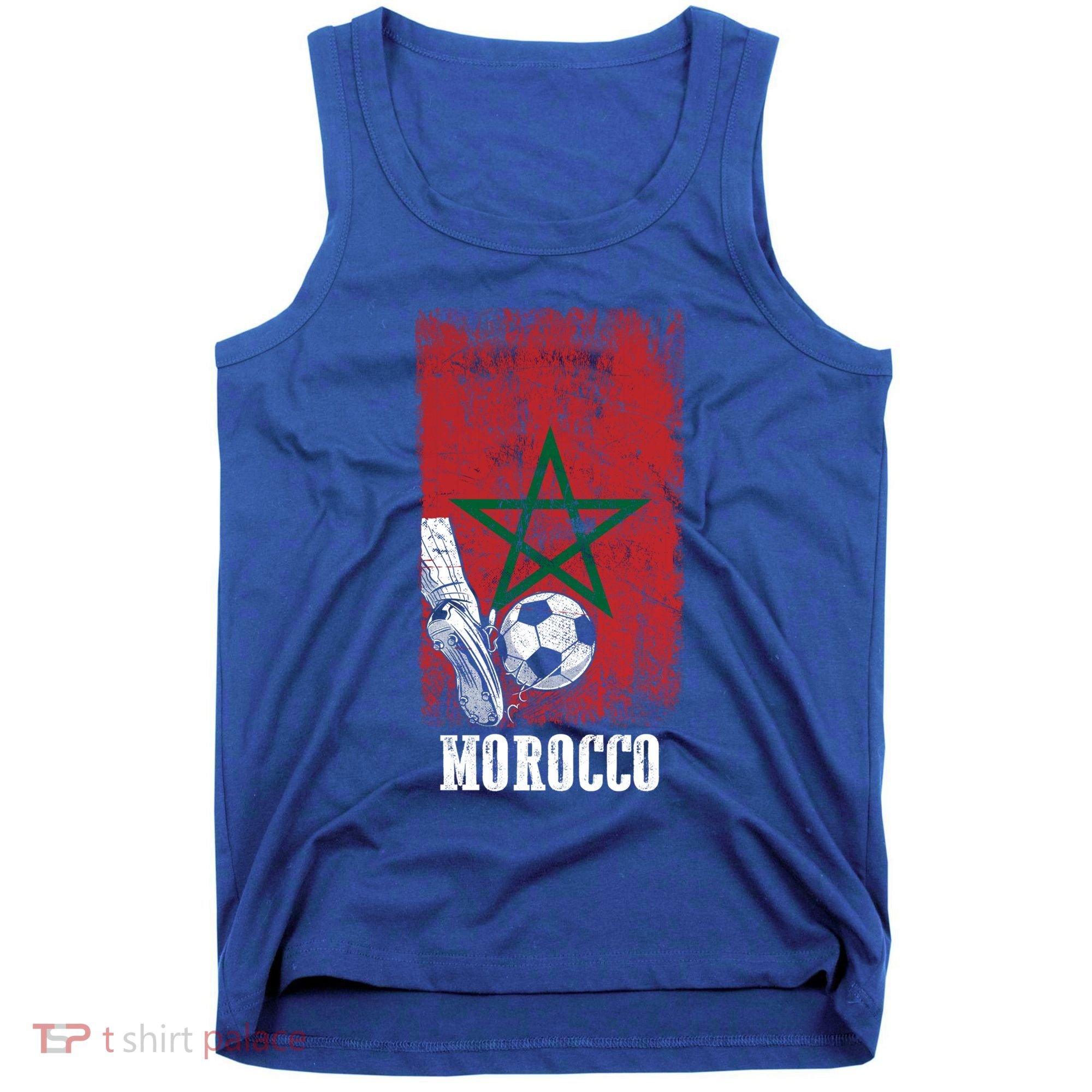 Patriotic Moroccan Soccer Player Morocco Flag Soccer Ball Gift Tank Top