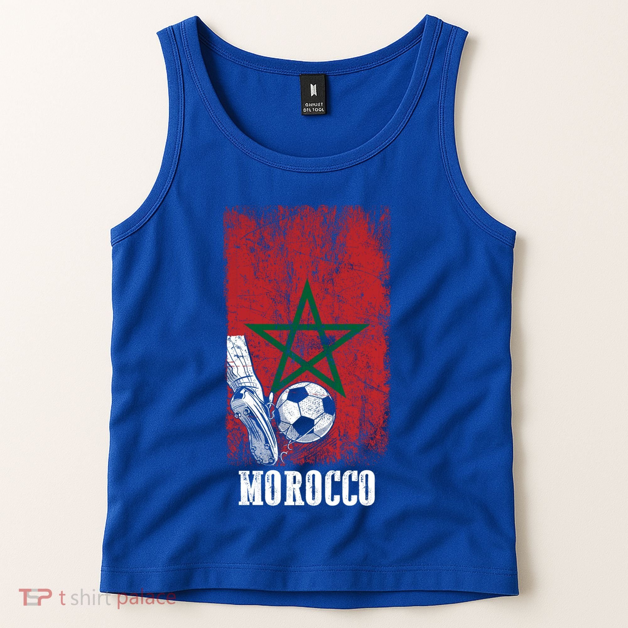 Patriotic Moroccan Soccer Player Morocco Flag Soccer Ball Gift Tank Top