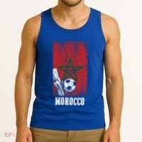 Patriotic Moroccan Soccer Player Morocco Flag Soccer Ball Gift Tank Top thumb 3
