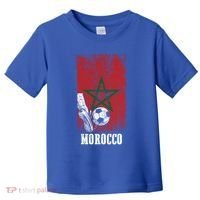 Patriotic Moroccan Soccer Player Morocco Flag Soccer Ball Gift Toddler T-Shirt thumb 0