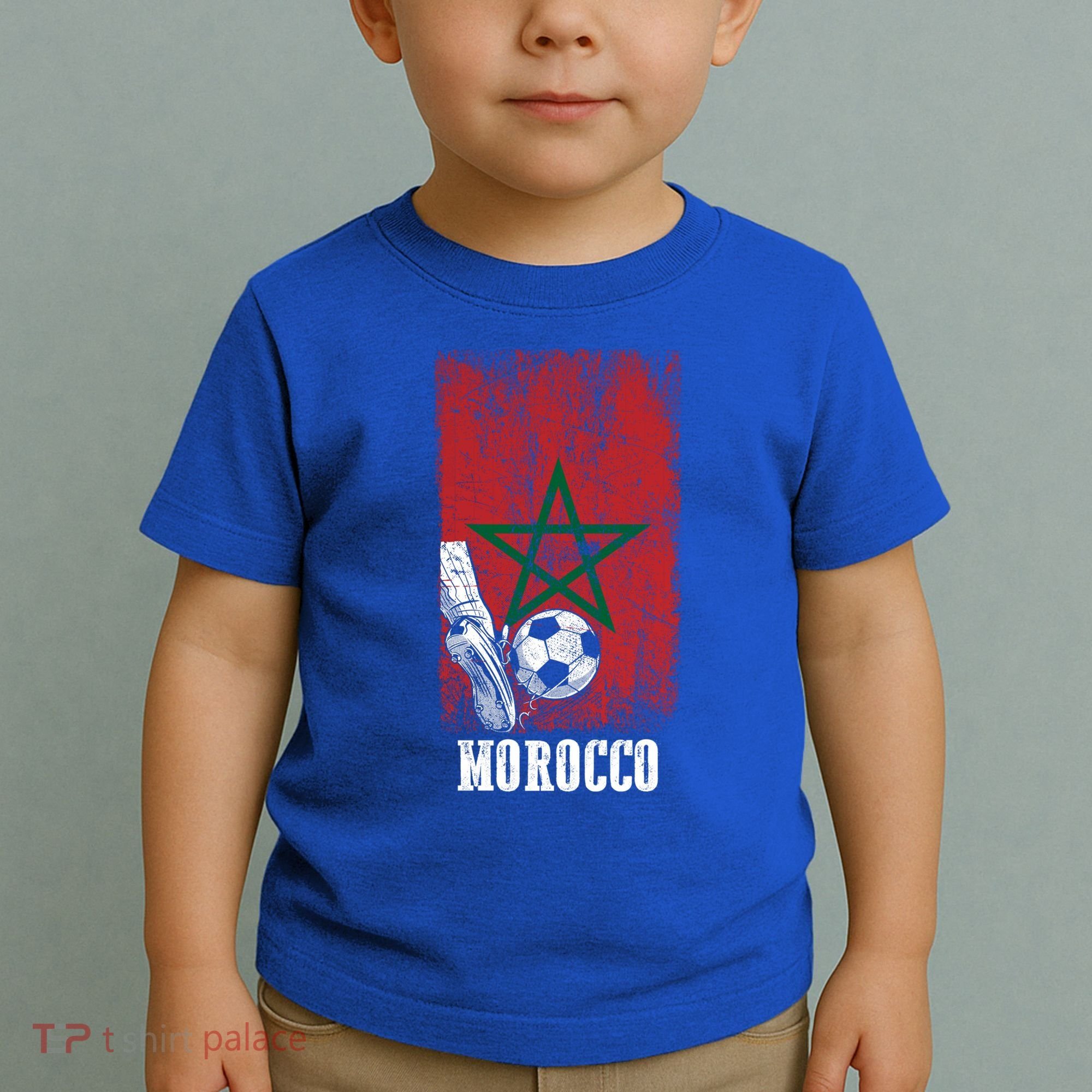 Patriotic Moroccan Soccer Player Morocco Flag Soccer Ball Gift Toddler T-Shirt