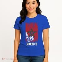 Patriotic Moroccan Soccer Player Morocco Flag Soccer Ball Gift Women's T-Shirt thumb 4